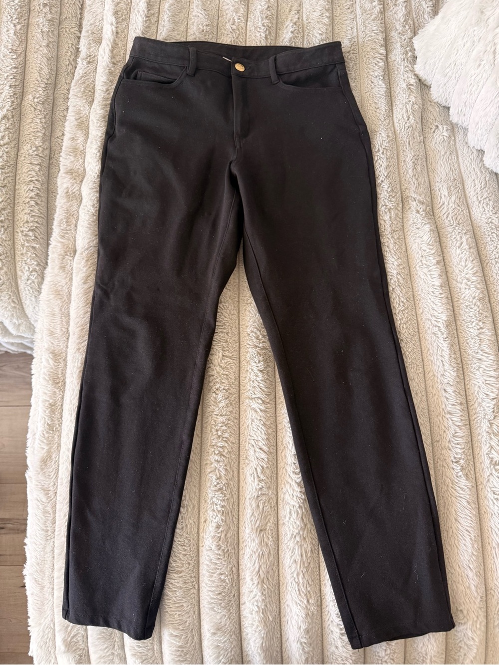 Michael Kors Black Skinny Jeans with Gold Button